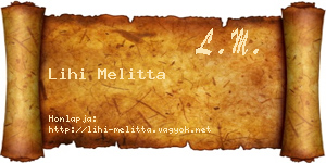 Lihi Melitta névjegykártya